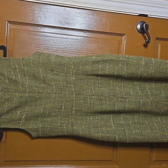 Laundry-Wool blend olive green sleeveless plaid straight dress Size 10. NWT. - Picture 7 of 11